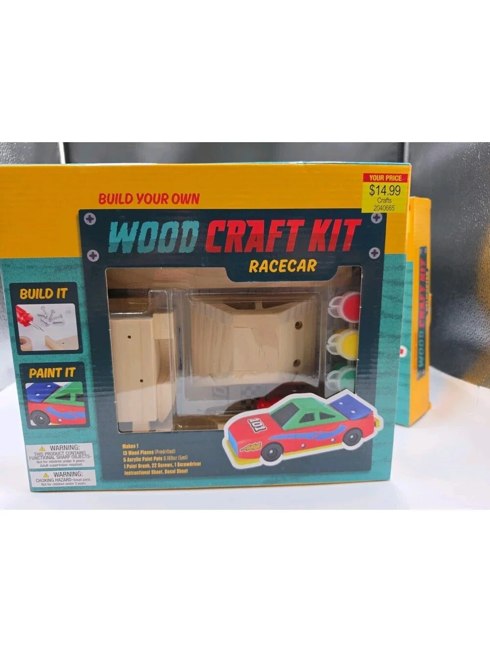 2 Wood Craft Kits Helicopter & Race Car. New